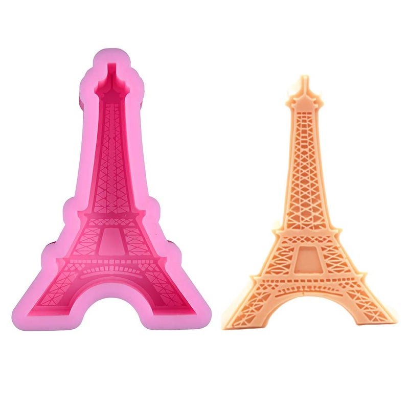 HiParty Paris Eiffel Tower Silicone Mold, 3D Chocolate Fondant Mold for DIY Cake Decorating, Mini Soap Resin Polymer Clay Mould - Image 1